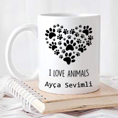 I Love Animals, Kupa Bardak, hayvanlara özel, animal